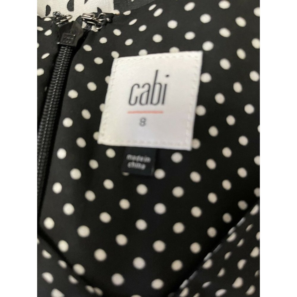 Cabi Blouse Women Size 8 M Sleeveless Contrasting Patterns Leopard Polka Dot Top - Picture 10 of 10